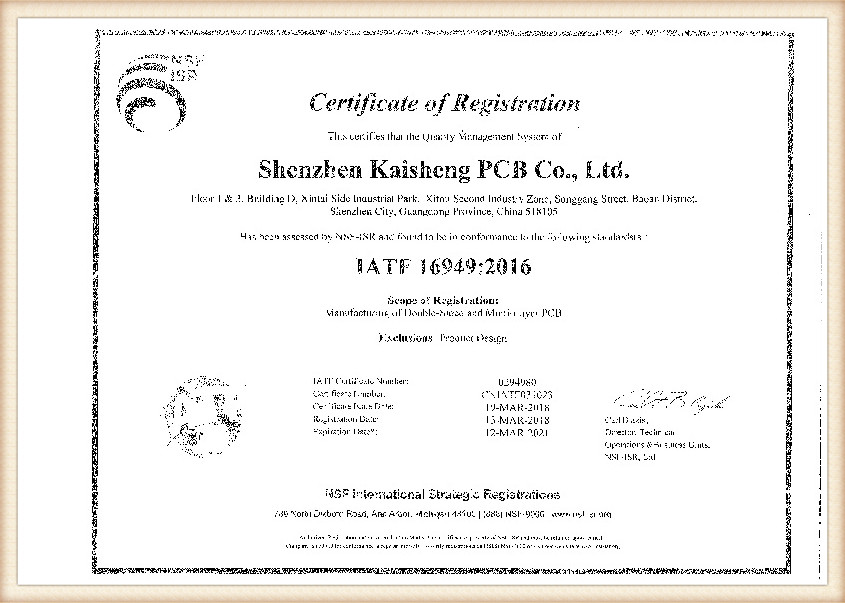 Certificats IATF 16949